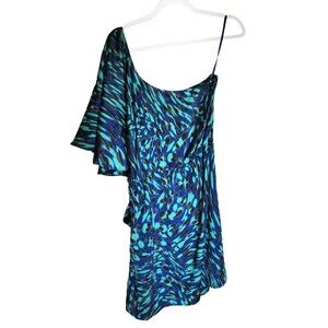 Collective Concepts One Shoulder Abstract Tie Dye Dress Size Medium